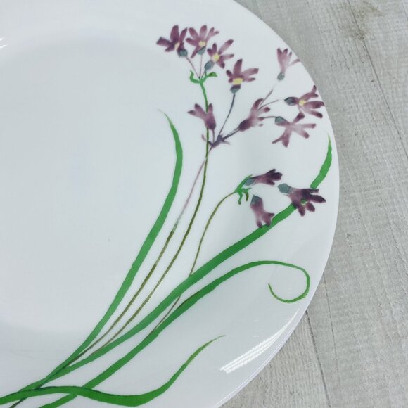 Martha Stewart MTW5 Purple Pacific Wildflowers France Glass Dinner Plates Set 4 - Picture 15 of 16